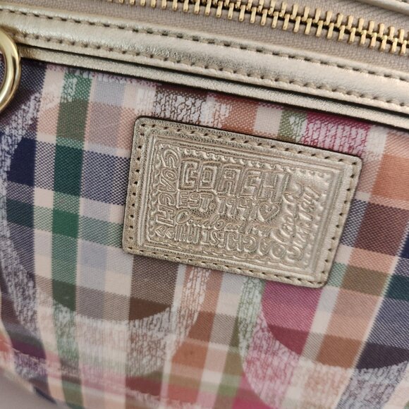 Like New Vintage Coach Poppy Madras Shoulder Bag - Picture 9 of 14